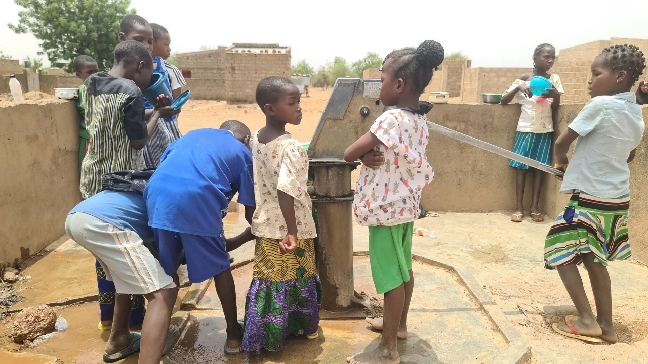 Children at water source